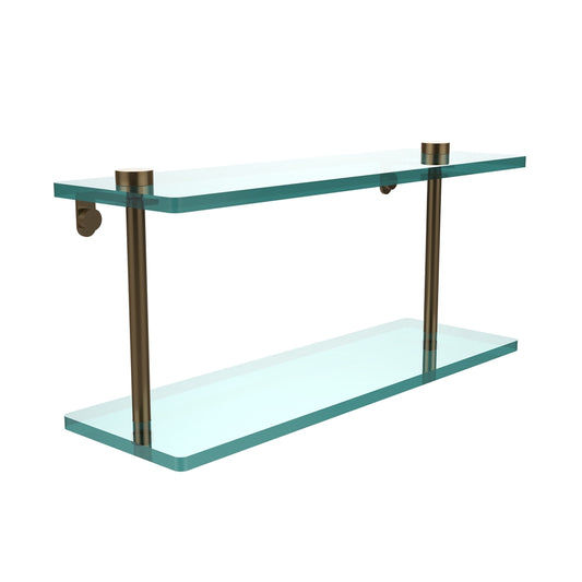 NS-2/16-BBR 16 Inch Two Tiered Glass Shelf, Brushed Bronze