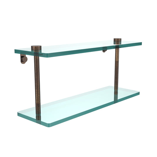 NS-2/16-VB 16 Inch Two Tiered Glass Shelf, Venetian Bronze