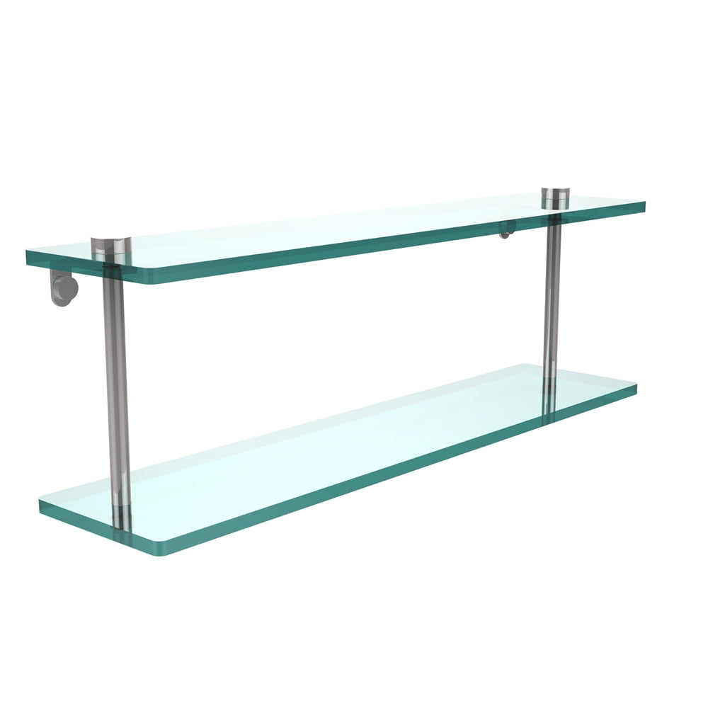 NS-2/22-PC 22 Inch Two Tiered Glass Shelf, Polished Chrome