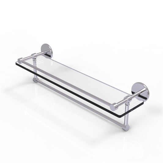 P1000-1TB/22-GAL-SCH 22 Inch Gallery Glass Shelf with Towel Bar, Satin Chrome