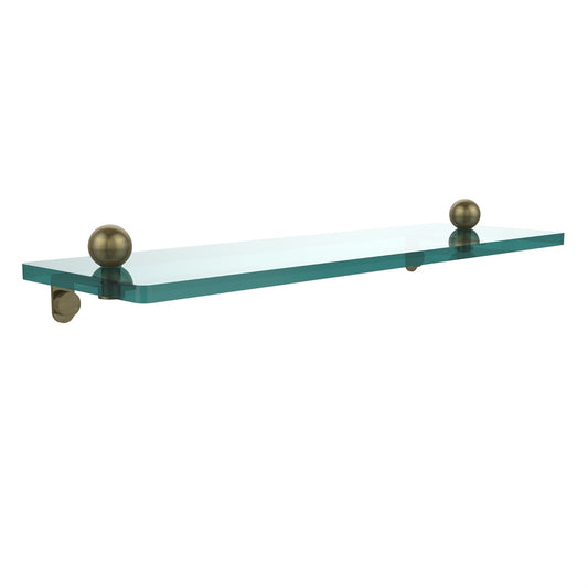 PR-1/16-ABR 16 Inch Glass Vanity Shelf with Beveled Edges, Antique Brass