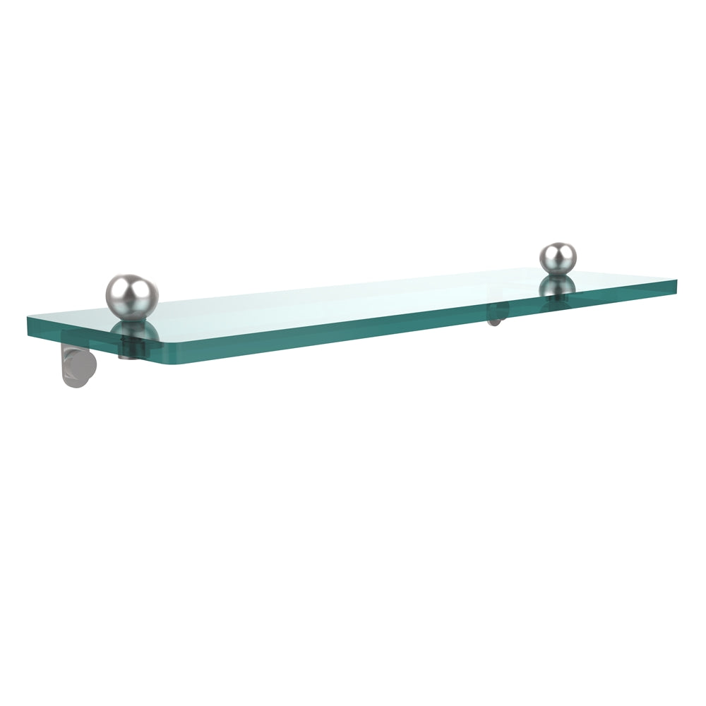 PR-1/16-SCH 16 Inch Glass Vanity Shelf with Beveled Edges, Satin Chrome