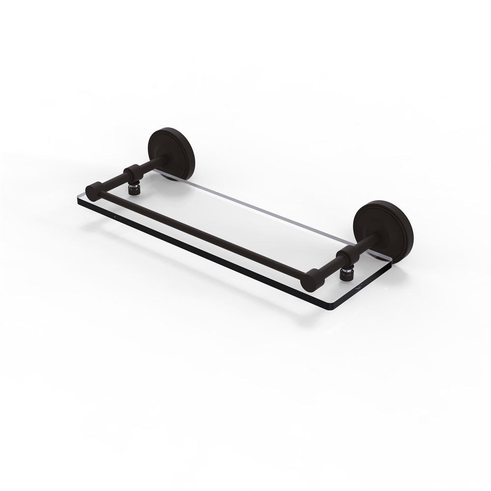 PRBP-1/16-GAL-ORB Prestige Regal 16 Inch Tempered Glass Shelf with Gallery Rail, Oil Rubbed Bronze