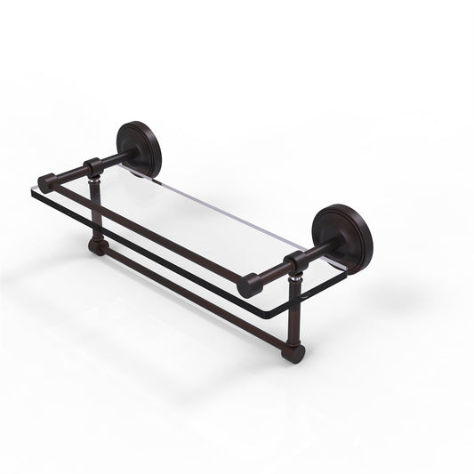 PRBP-1TB/16-GAL-VB 16 Inch Gallery Glass Shelf with Towel Bar, Venetian Bronze