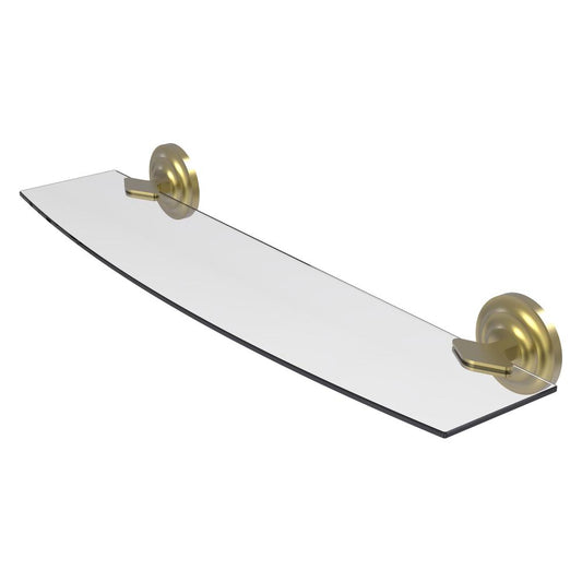 QN-33/24-SBR Que New Collection 24 Inch Glass Shelf, Satin Brass