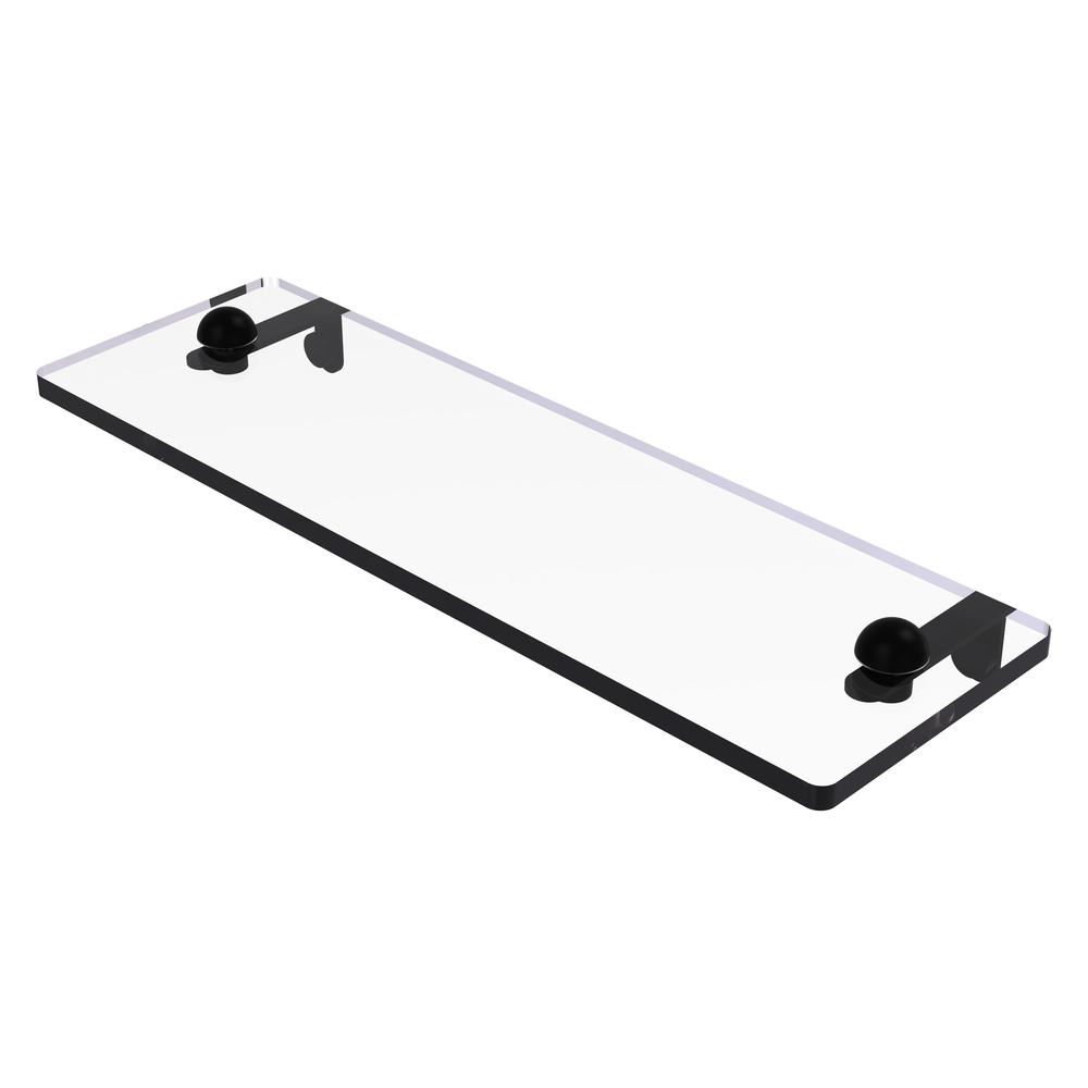 RC-1/16-BKM 16 Inch Glass Vanity Shelf with Beveled Edges, Matte Black