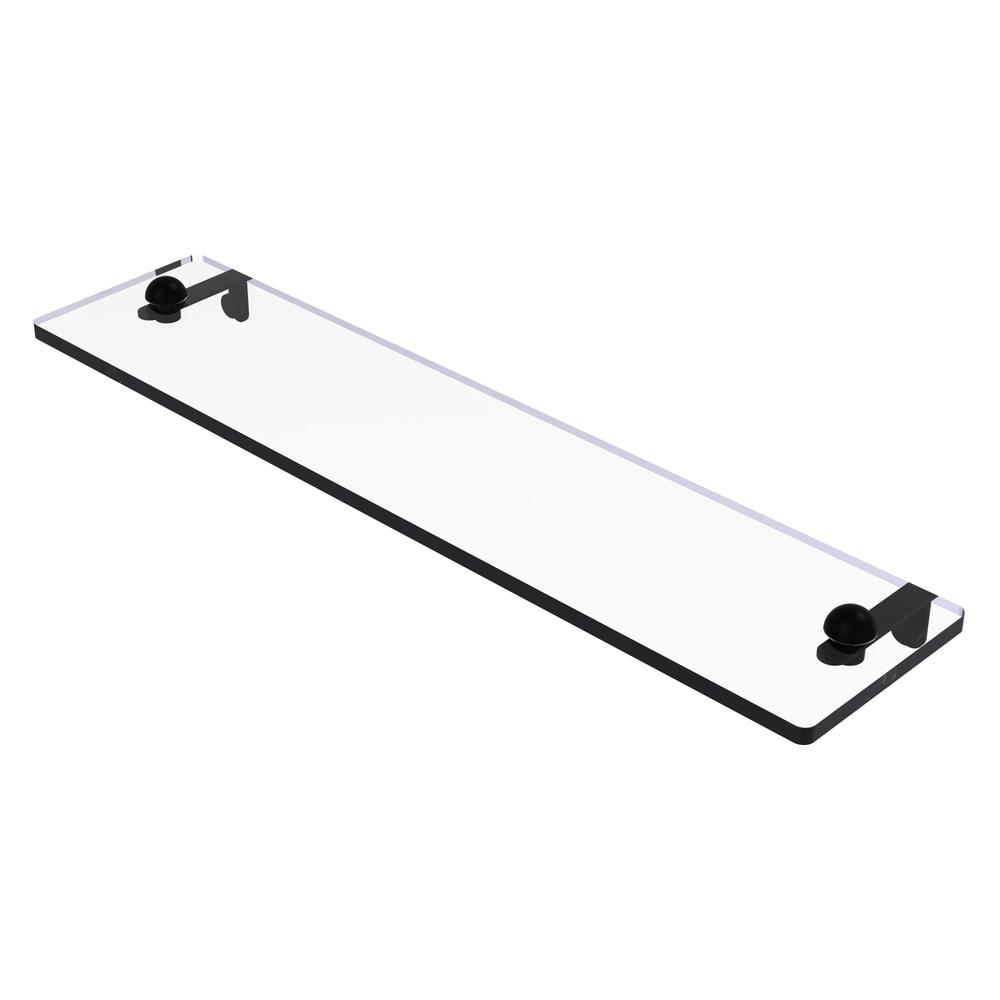 RC-1/22-BKM 22 Inch Glass Vanity Shelf with Beveled Edges, Matte Black