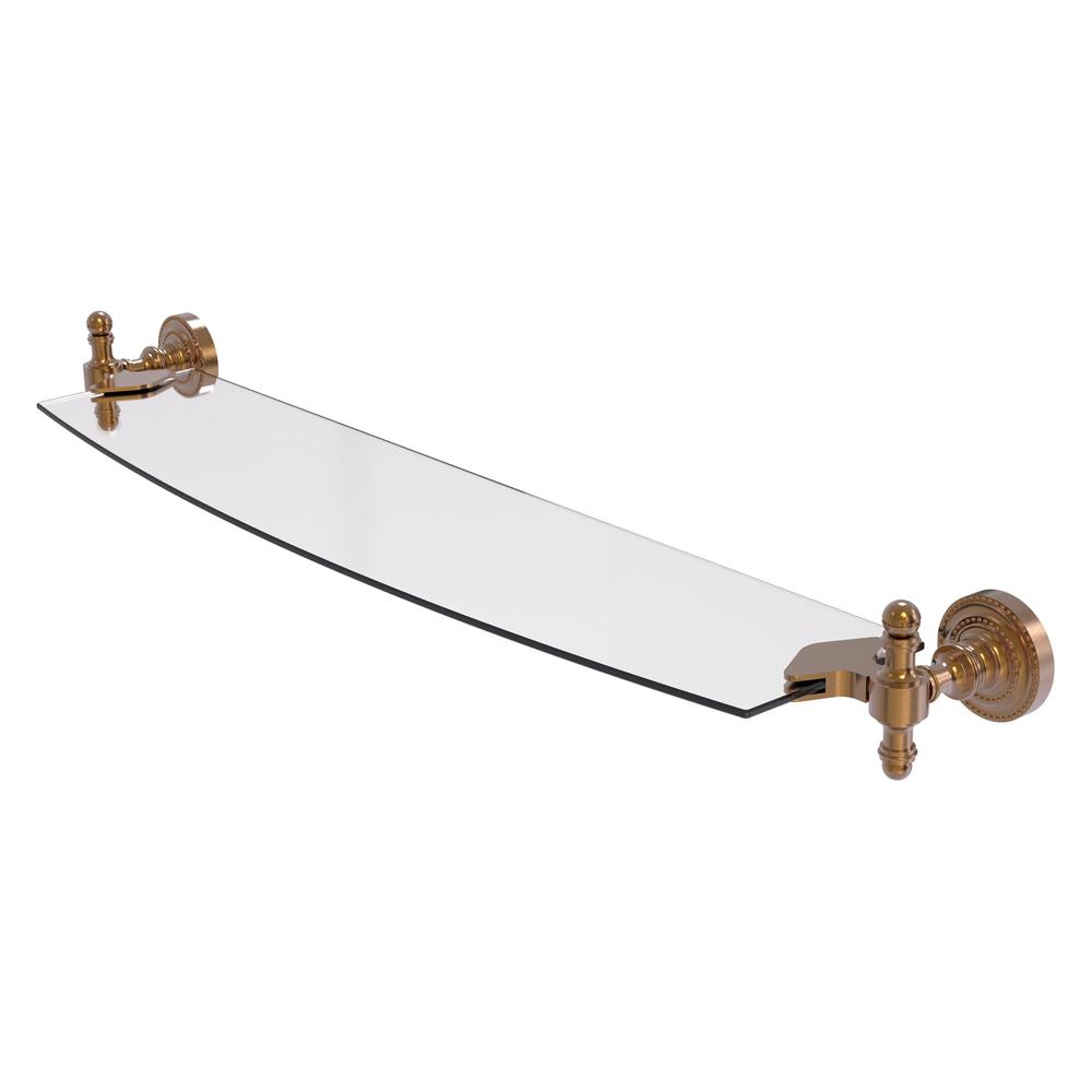 RD-33/24-BBR Retro Dot 24 Inch Glass Shelf, Brushed Bronze