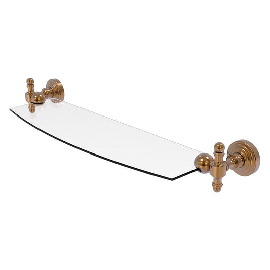 RW-33/18-BBR Retro Wave 18 Inch Glass Shelf, Brushed Bronze