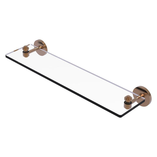 SB-1/22-BBR South Beach Collection 22 Inch Glass Vanity Shelf with Beveled Edges, Brushed Bronze