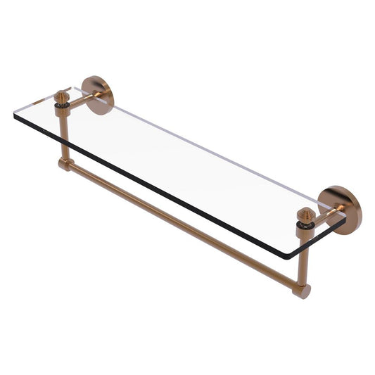 SB-1TB/22-BBR Southbeach Collection 22 Inch Glass Vanity Shelf with Integrated Towel Bar, Brushed Bronze