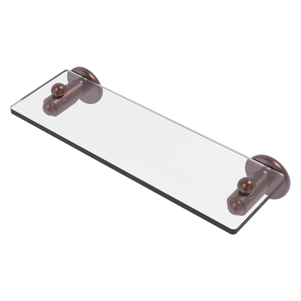 SH-1/16-CA Soho Collection 16 Inch Glass Vanity Shelf with Beveled Edges, Antique Copper