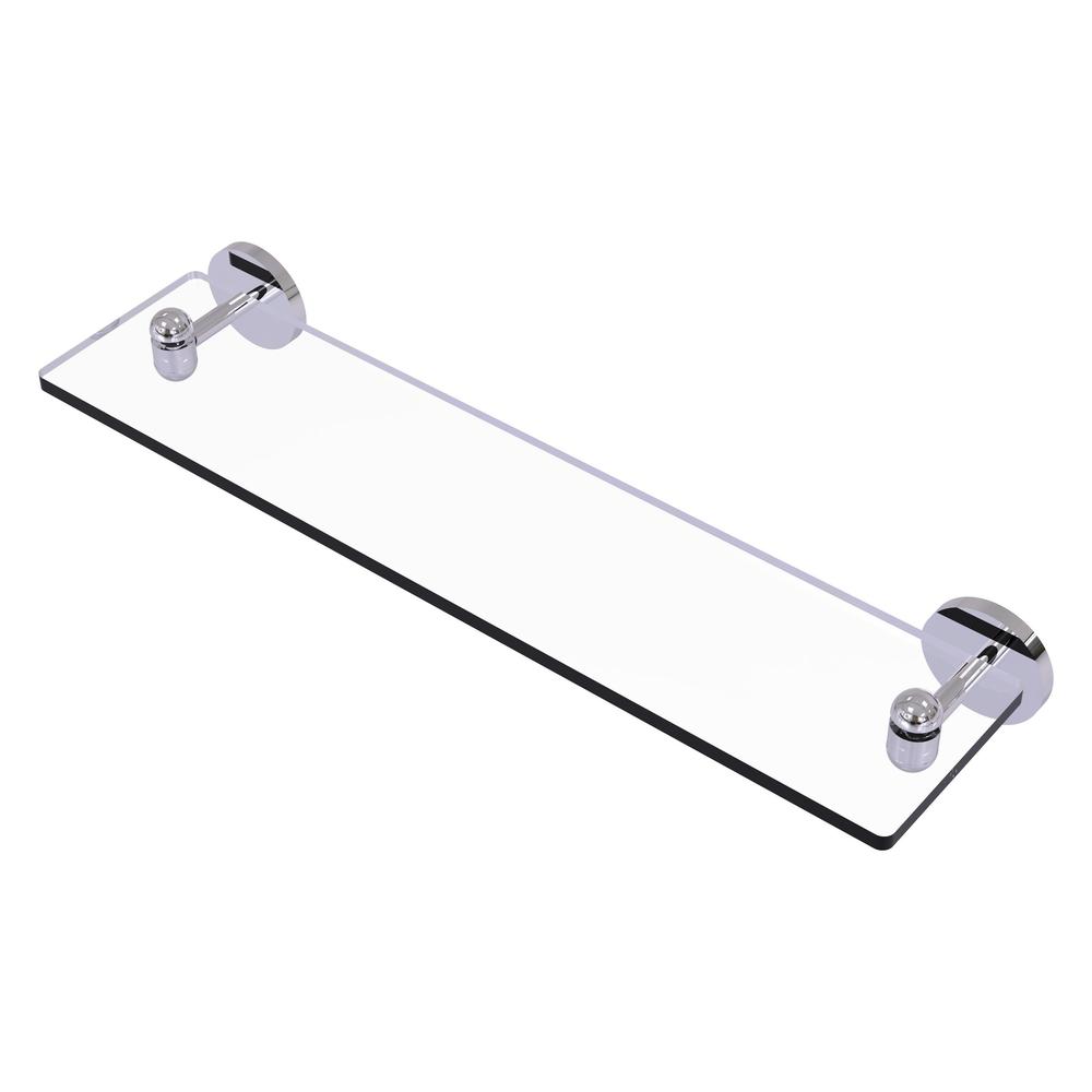 TA-1/22-PC Tango Collection 22 Inch Glass Vanity Shelf with Beveled Edges, Polished Chrome