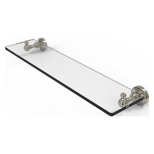 WP-1/22-PNI Waverly Place Collection 22 Inch Glass Vanity Shelf with Beveled Edges, Polished Nickel