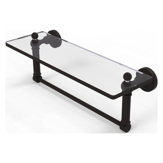 WP-1TB/16-ORB Waverly Place 16 Inch Glass Vanity Shelf with Integrated Towel Bar, Oil Rubbed Bronze