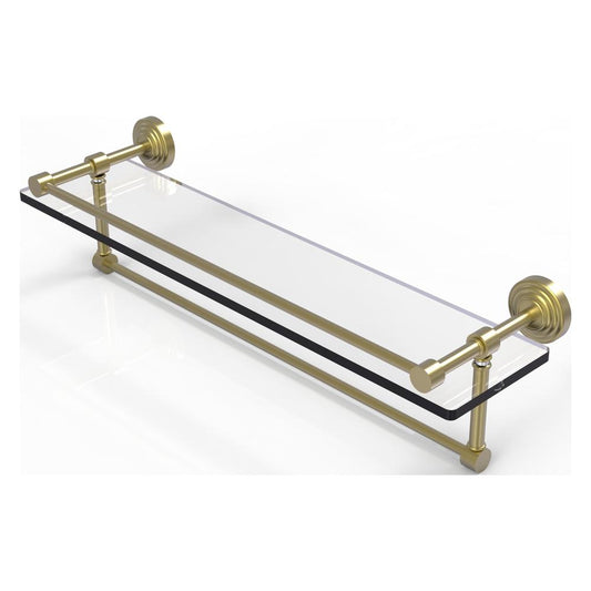 WP-1TB/22-GAL-SBR 22 Inch Gallery Glass Shelf with Towel Bar, Satin Brass