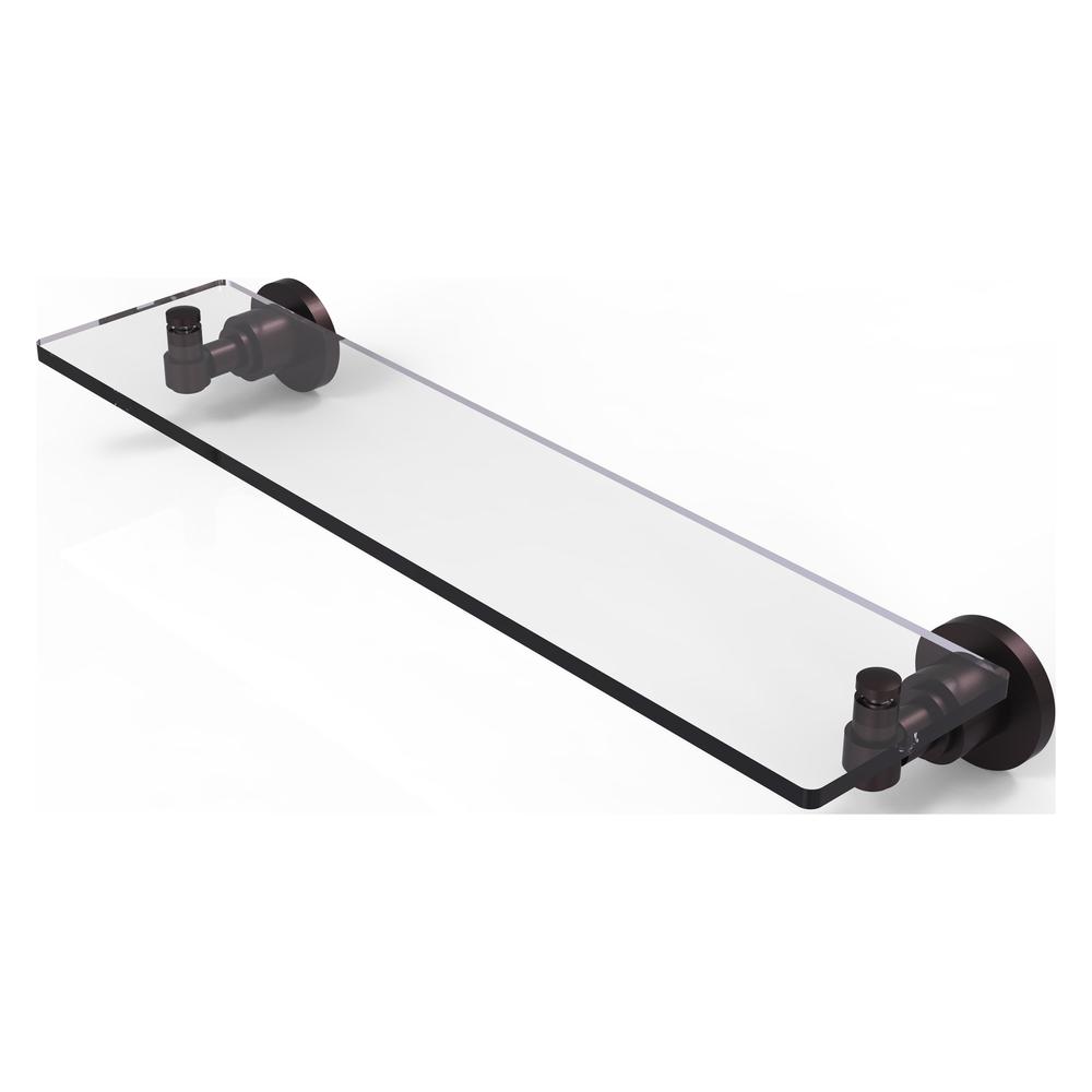 WS-1/22-ABZ Washing Square Collection 22 Inch Glass Vanity Shelf with Beveled Edges, Antique Bronze