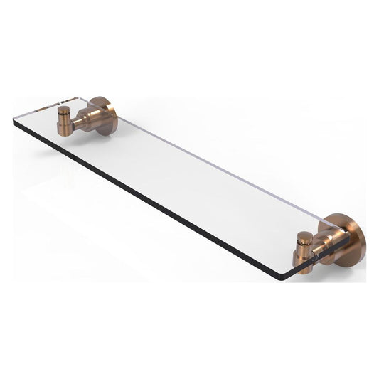 WS-1/22-BBR Washing Square Collection 22 Inch Glass Vanity Shelf with Beveled Edges, Brushed Bronze