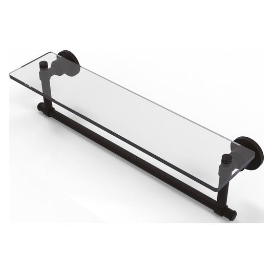 WS-1TB/22-ORB Washington Square Collection 22 Inch Glass Vanity Shelf with Integrated Towel Bar, Oil Rubbed Bronze