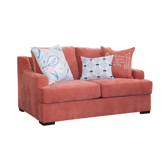 Classic Paprika Loveseat with Three Pillows