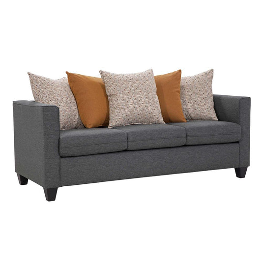 American Furniture Classics Model 8-010-A238V1 Woven Charcoal Scatter Back Sofa