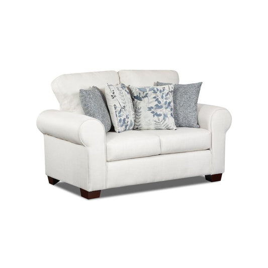 Living Room Pembroke Loveseat with Four Throw Pillows