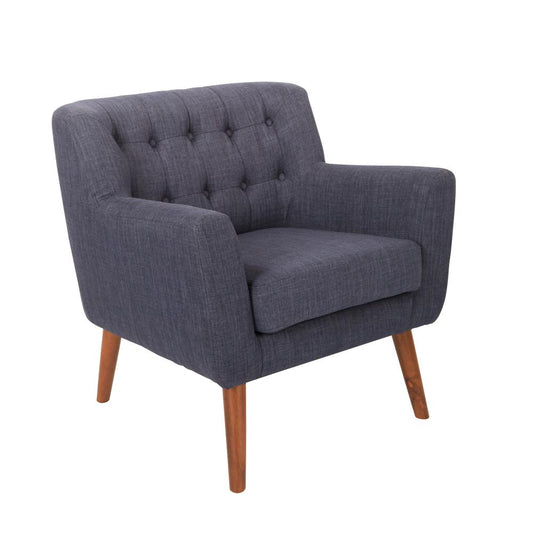 OS Home and Office Furniture Model MLL51-M19 Navy Blue Mid Century Lounge Chair