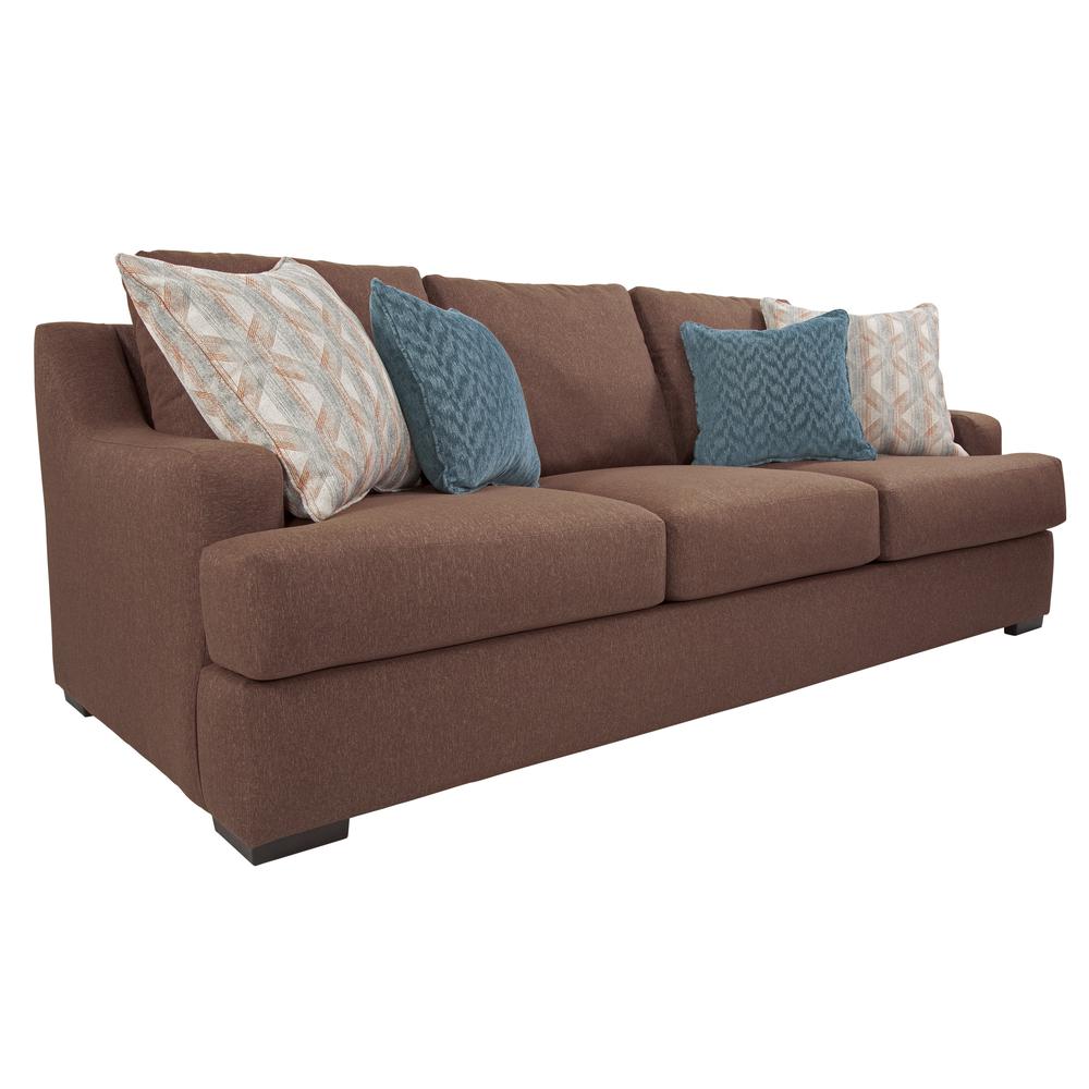 American Furniture Classics Model 8-010-A65V2 Earthtone Cinnamon Sloped Track Arm Sofa