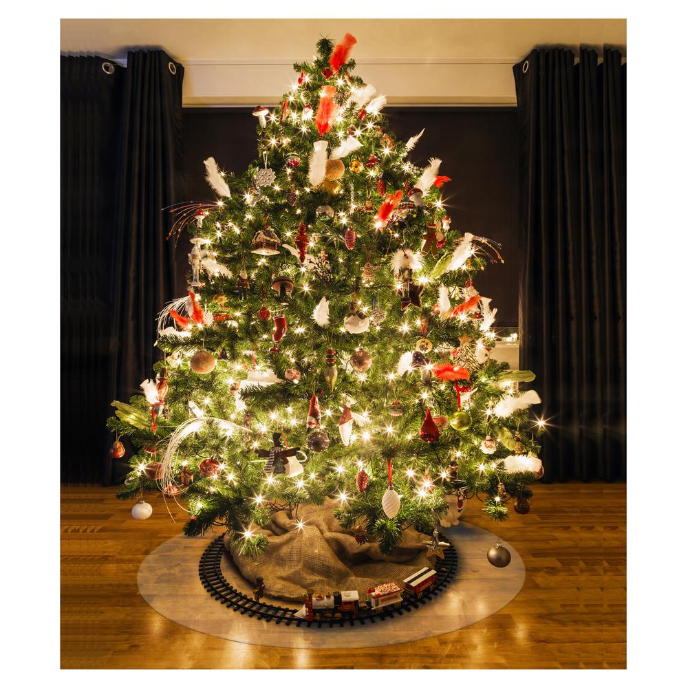 Christmas Tree Mat, Clear Polycarbonate, 24" Diameter