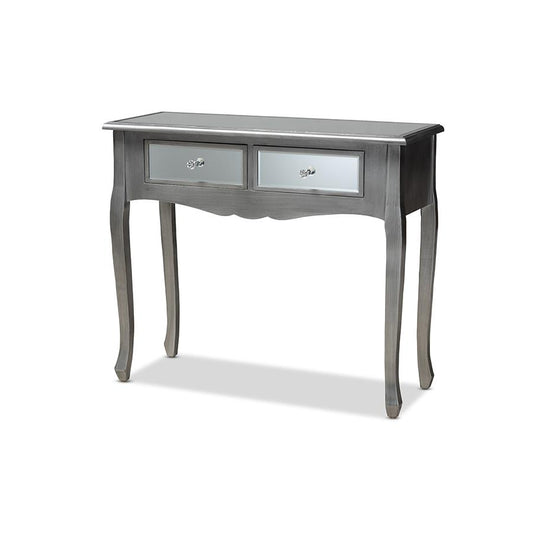 Mirrored Glass 2-Drawer Console Table