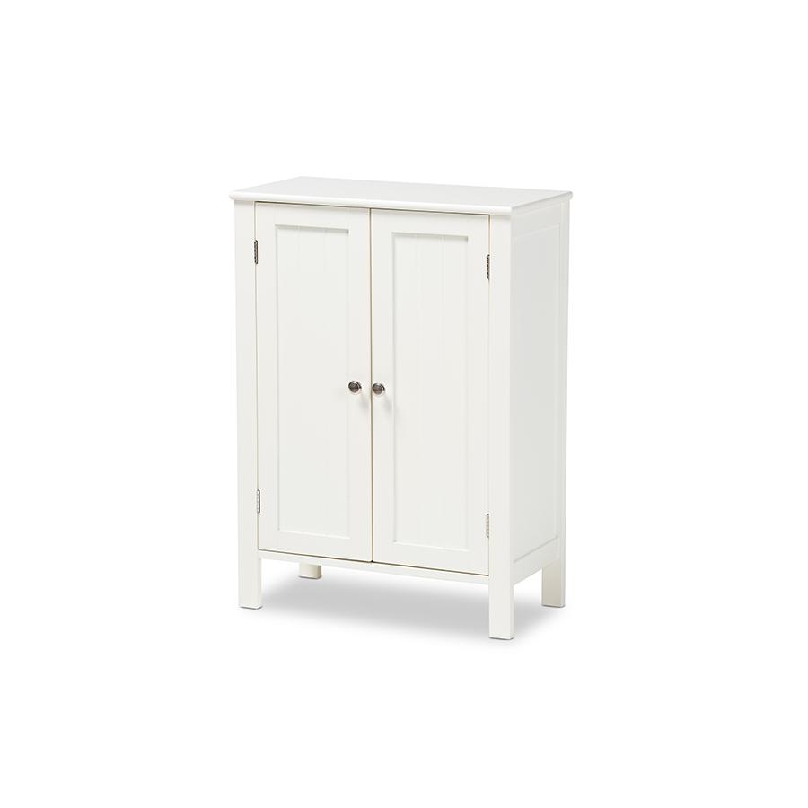 Farmhouse White Finished 2-door Wood Multipurpose Storage Cabinet