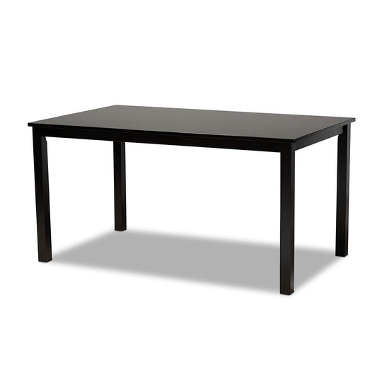 Espresso Brown Finished Rectangular Wood Dining Table