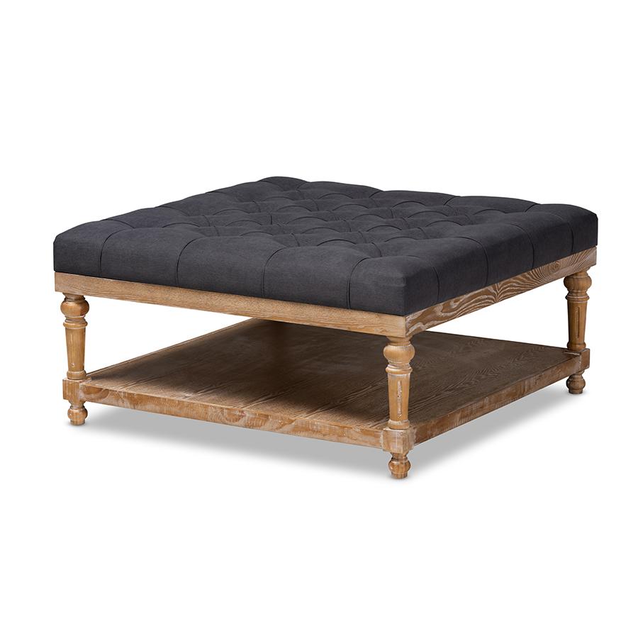 Greywashed Wood Cocktail Ottoman