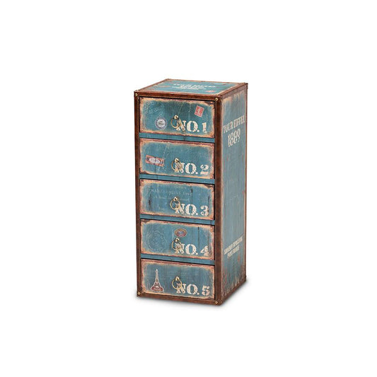 Inspired Blue Finished Wood 5-Drawer Accent Storage Cabinet