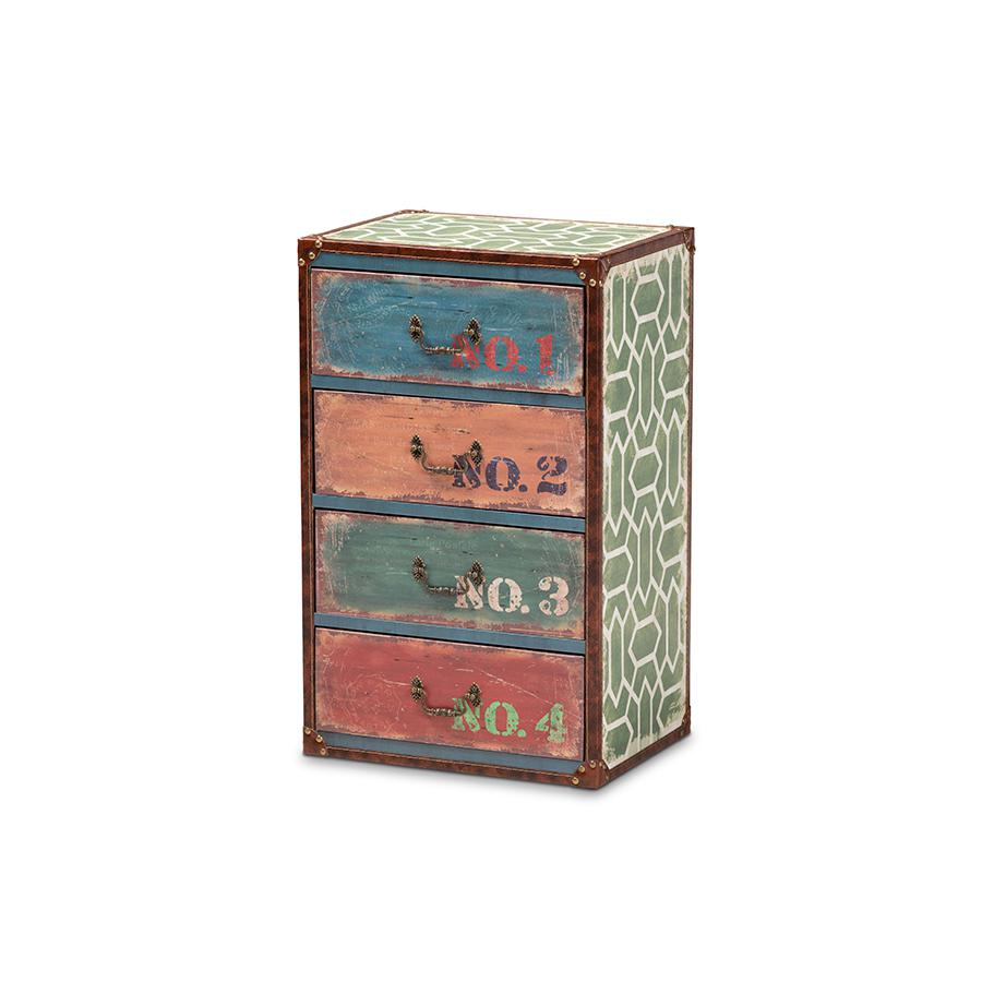 Inspired Multicolor Finished Wood 4-Drawer Accent Storage Cabinet