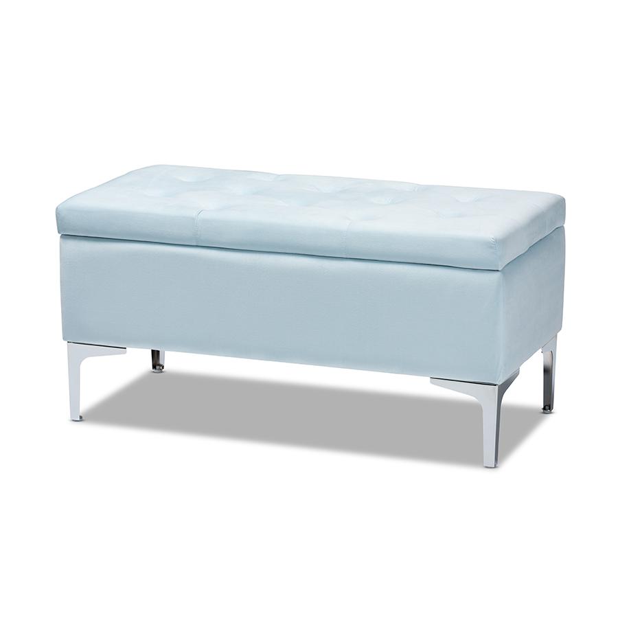 Silver Finished Storage Ottoman