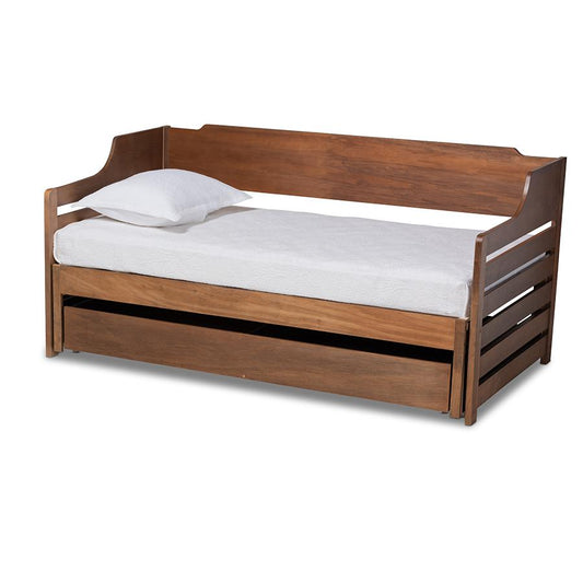 Brown Finished Expandable Twin Size to King Size Daybed with Storage Drawer