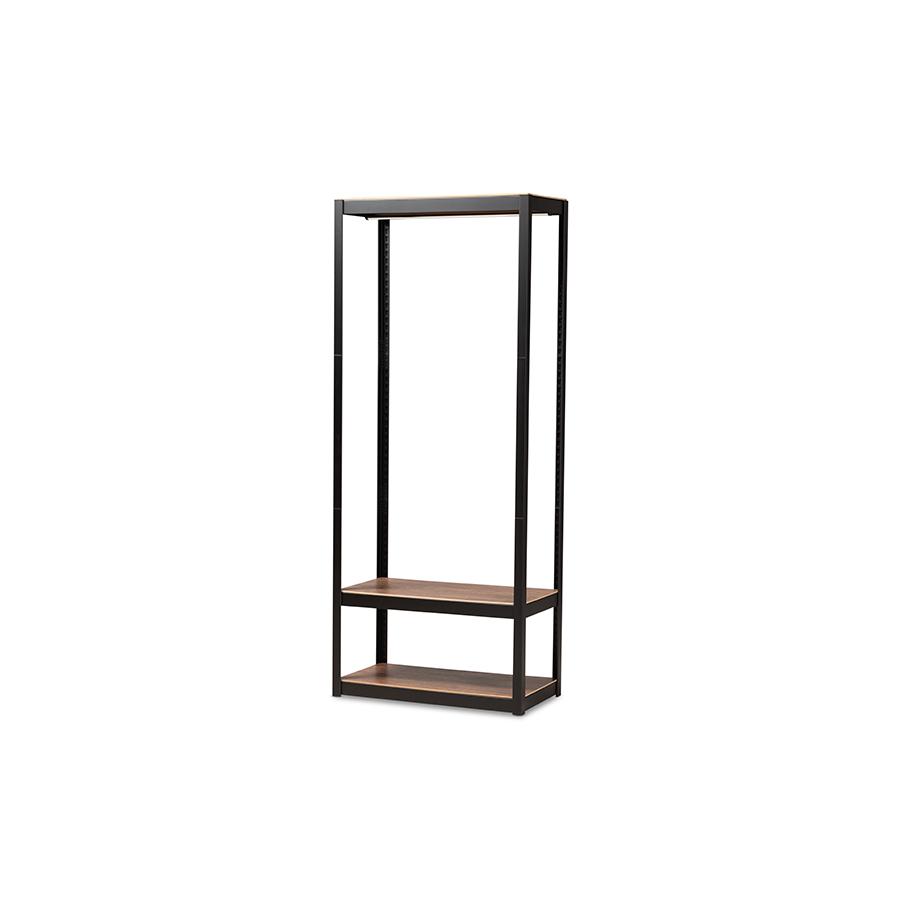 Black Finished Metal 3-Shelf Free-Standing Closet Storage Organizer