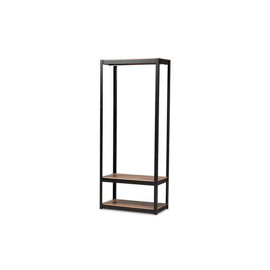 Black Finished Metal 3-Shelf Free-Standing Closet Storage Organizer