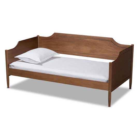 Alya Classic Traditional Farmhouse Walnut Brown Finished Wood Twin Size Daybed