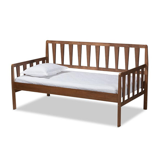 Transitional Walnut Brown Finished Wood Twin Size Daybed