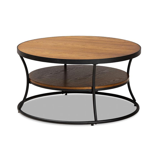 Black Finished Metal 1-Shelf Coffee Table