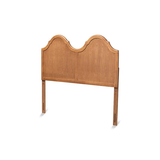 Traditional Ash Walnut Finished Wood Full Size Arched Headboard