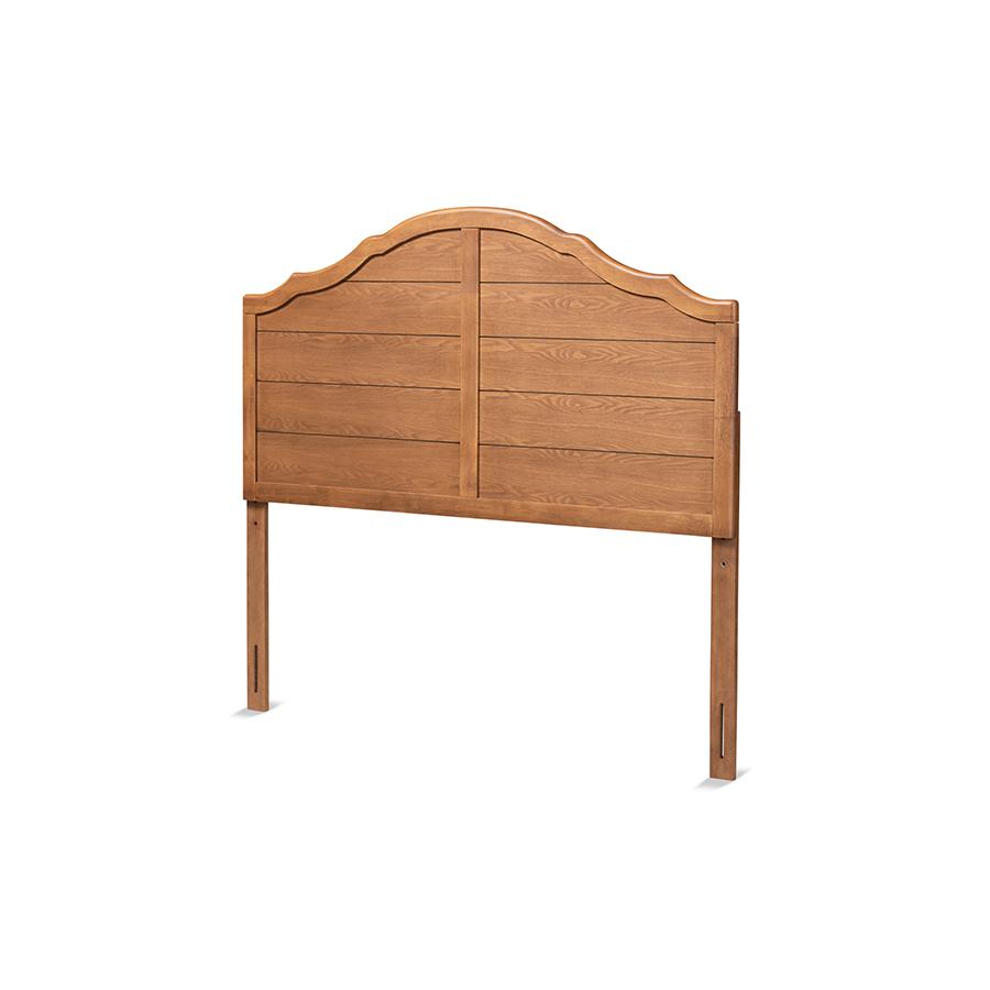 Clive Vintage Traditional Farmhouse Ash Walnut Finished Wood Full Size Headboard