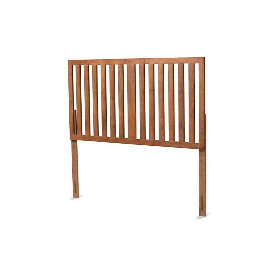 Oren Modern and Transitional Ash Walnut Finished Wood Full Size Headboard