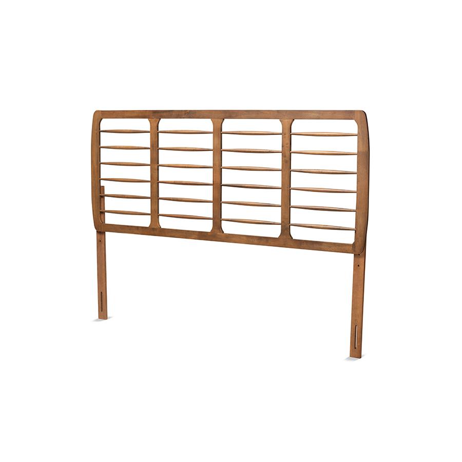 Carolyn Mid-Century Modern Ash Walnut Finished Wood King Size Headboard