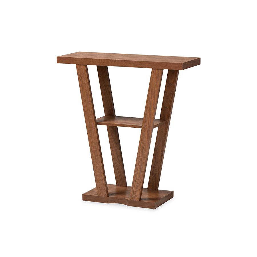 Boone Modern and Contemporary Walnut Brown Finished Wood Console Table