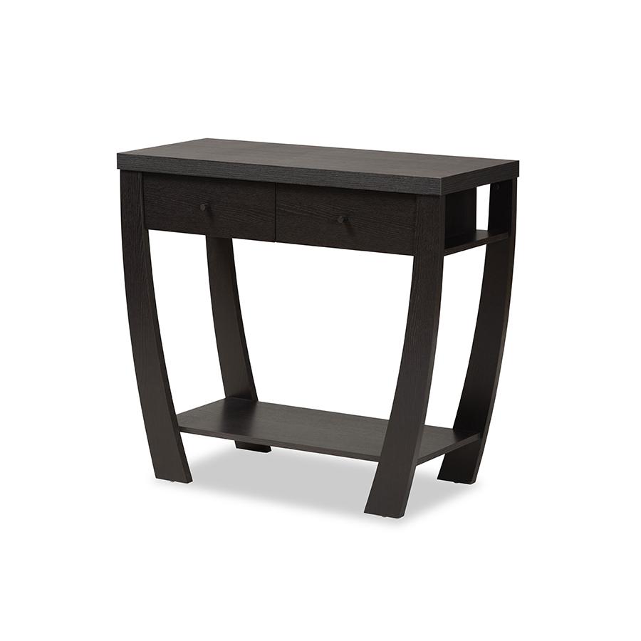 Capote Espresso Brown Finished Wood 2-Drawer Console Table