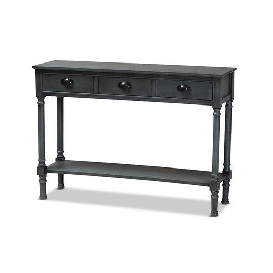 Garvey French Provincial Grey Finished Wood 3-Drawer Entryway Console Table