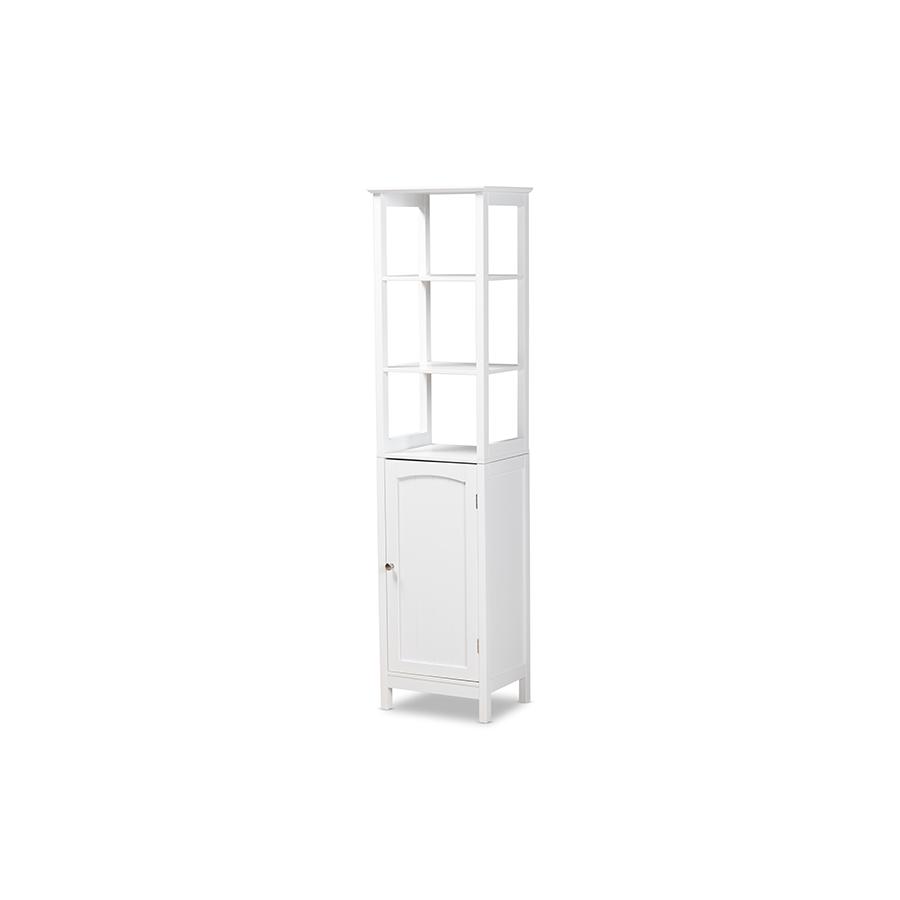 Beltran Modern and Contemporary White Finished Wood Bathroom Storage Cabinet